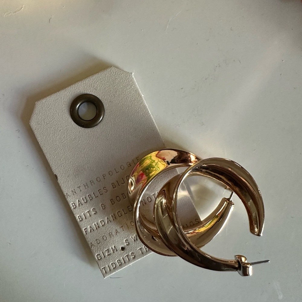 Anthropologie gold hoop earrings
